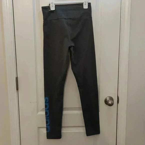 Women's Adidas Essential Linear Logo High-Waisted Leggings - Picture 2 of 8